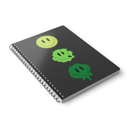 Melting Smiley Face Journal [GREEN] - Notebook, A5