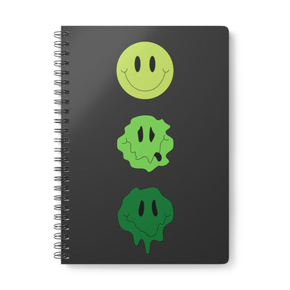 Melting Smiley Face Journal [GREEN] - Notebook, A5