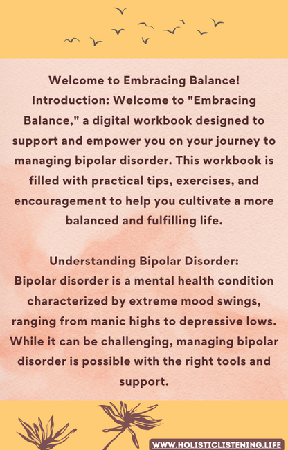 Embracing Balance (Bi-Polar) - E-Workbook