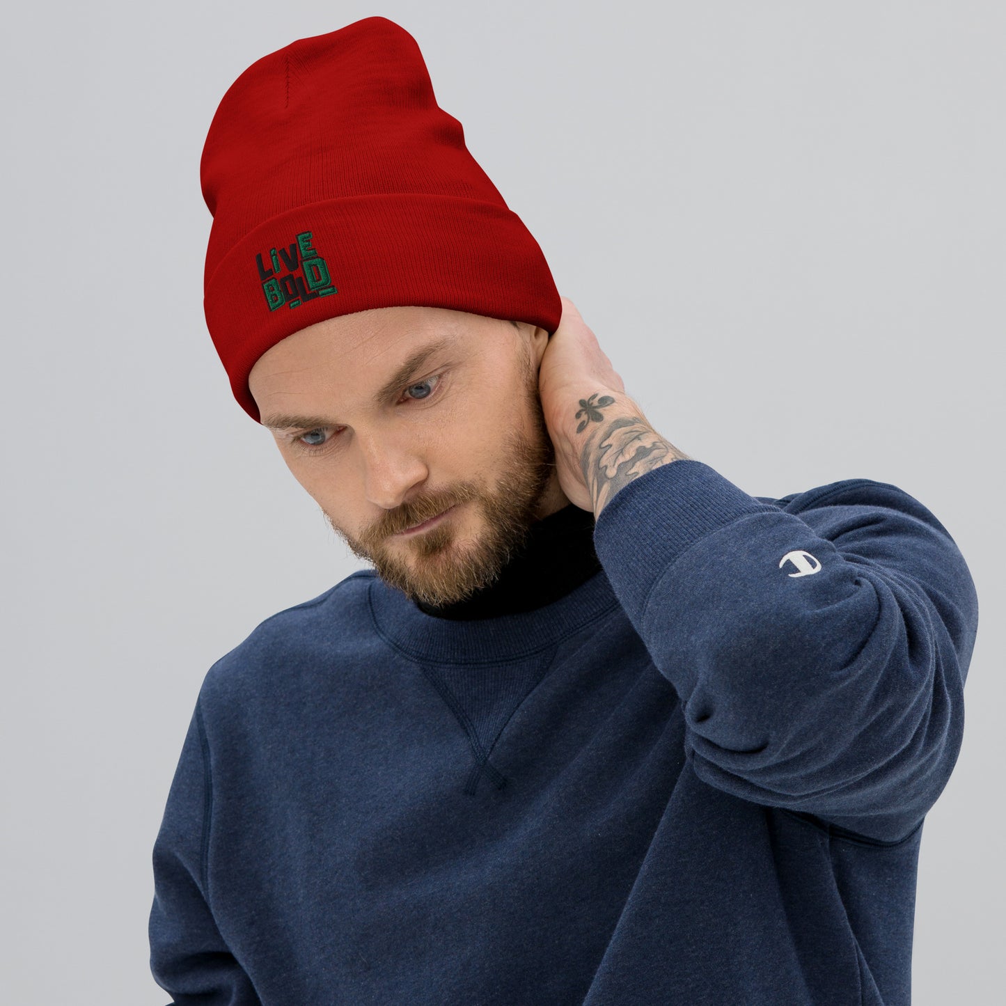 Live Bold - Embroidered Beanie (RED)