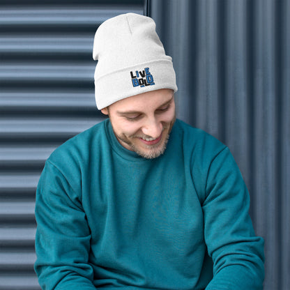 Live Bold - Embroidered Beanie (White)